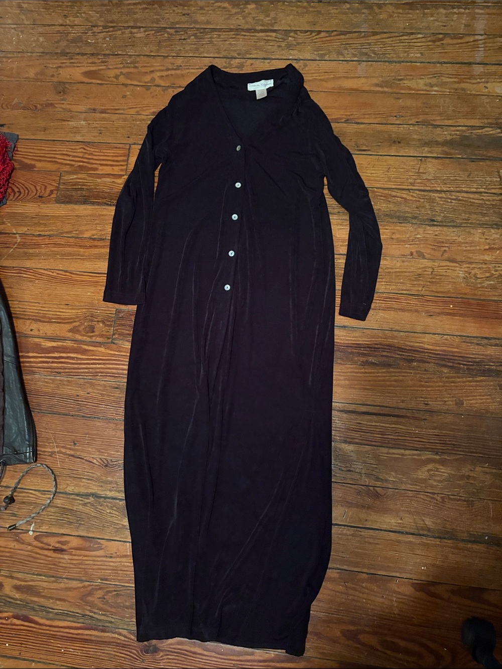 Long Black Button-Front Women’s Top